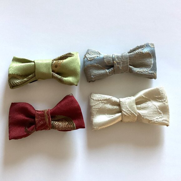 4 NOWT Handmade Women's Girls Hair Bows With Clips Brides Accessories Formal - Picture 1 of 7